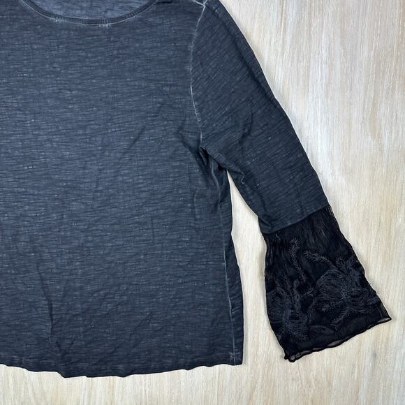 Soft Surroundings Genius Sheer Bell Sleeve Gothic Dark Romance Shirt XL PETITE - Picture 3 of 13